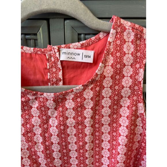 NWOT MINNOW Girls Regatta Red Paisley Scalloped, Sz 13, C2 $39 - Picture 4 of 7